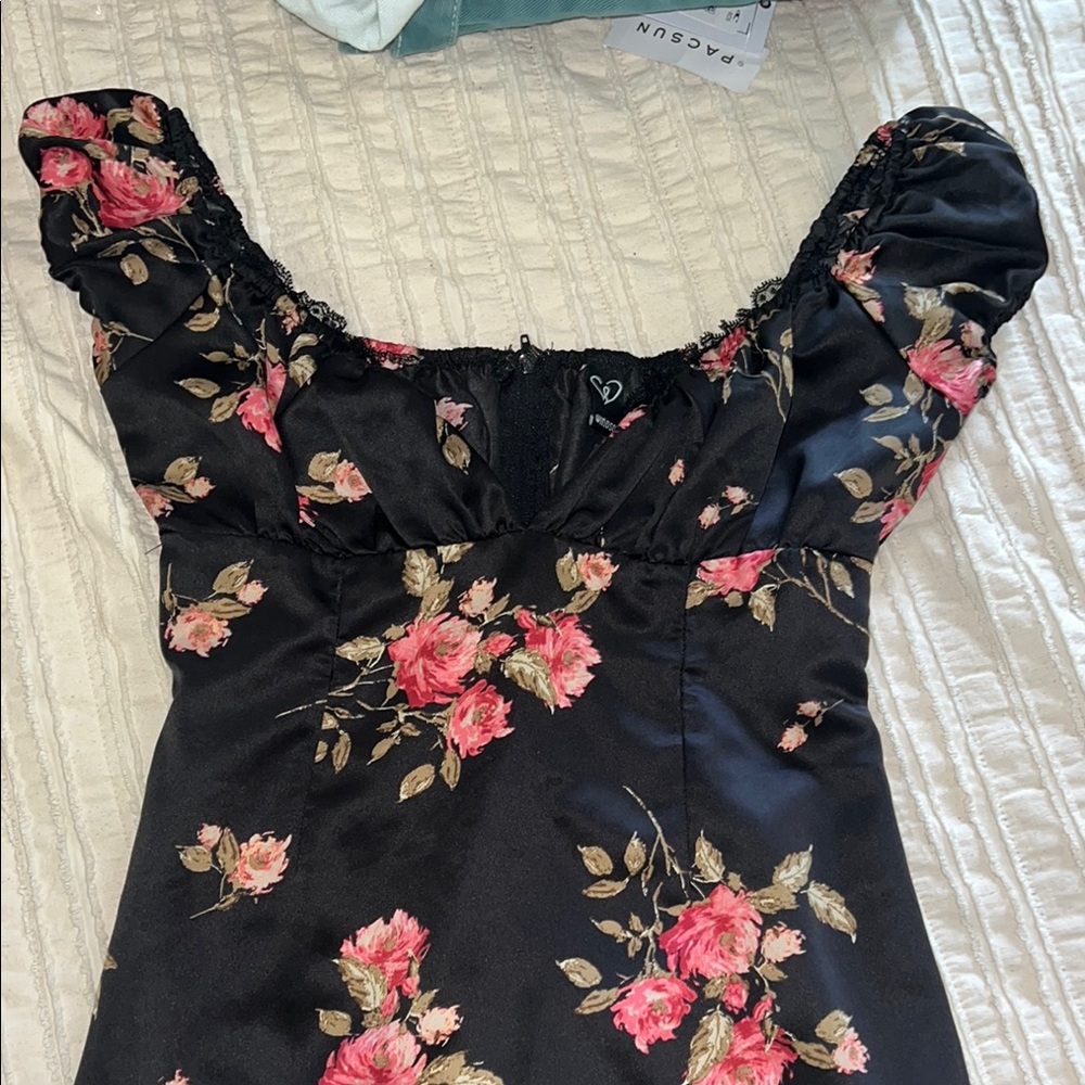 Windsor Black Floral Mini Dress